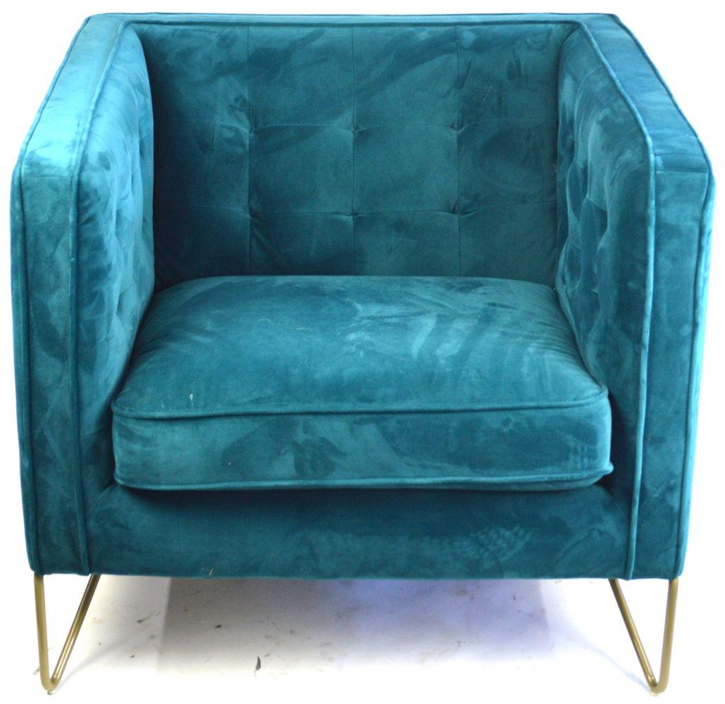 MCM TUFTED UPHOLSTERED DESIGN LOUNGE CHAIR (1 of 6)