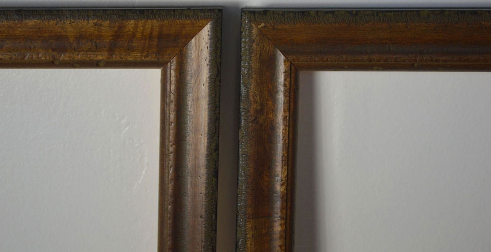 PAIR (2) FINE BURL WOOD PAINTING FRAMES (1 of 4)