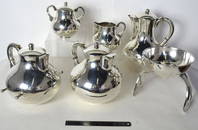 DECO AZTECA STERLING SILVER TEA SERVICE 144 OZT