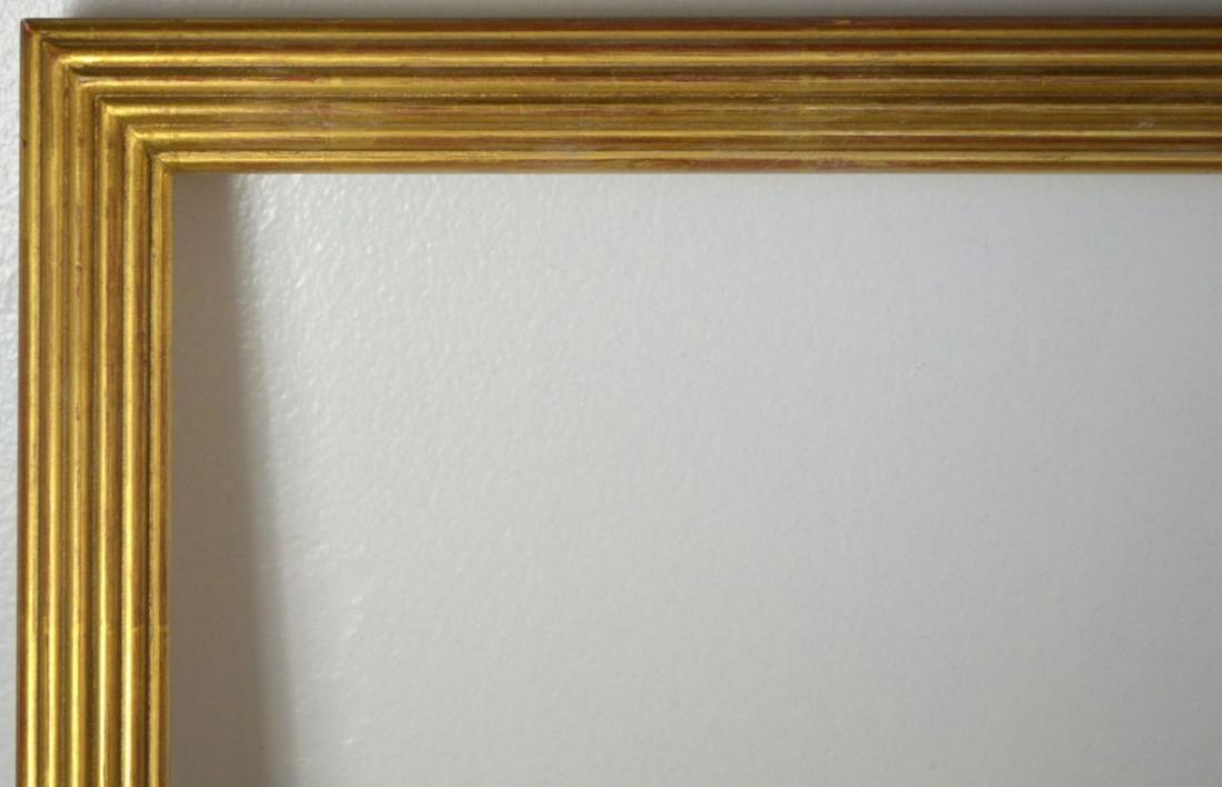 REEDED FACE GILT WOOD PAINTING FRAME: A well made reeded and gilt face painting frame. Measures: 28 5/8" x 28 5/8" Rabbet: 27" x 27"