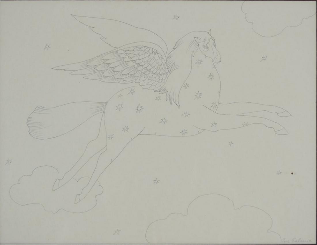 IGOR GALANIN B 1937 PEGASUS DRAWING SIGNED (1 of 8)