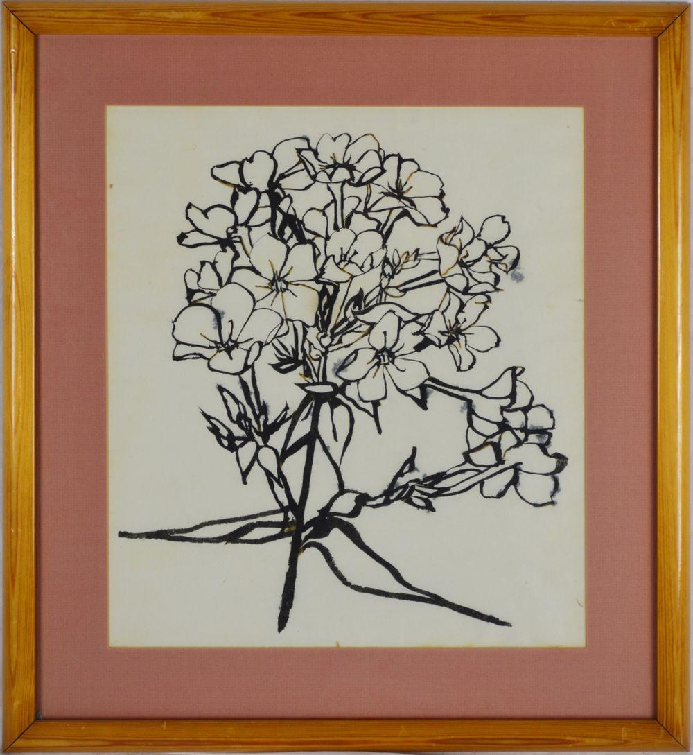 AMERICAN SCHOOL FLORAL INK  DRAWING (1 of 6)