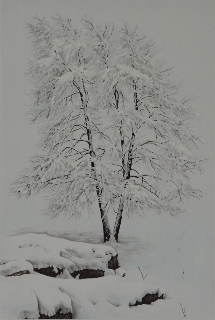 GEORGE WOODS LANDSCAPE LITHOGRAPH SIGNED (1 of 7)