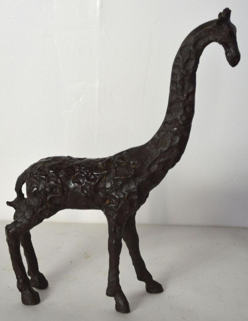 MODERN BRONZE GIRAFFE SCULPTURE (1 of 6)