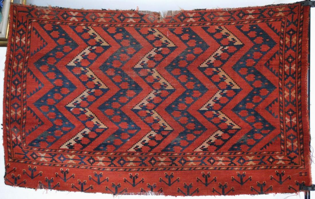 ANTIQUE TURKOMAN ERSARI CHUVAL JUVAL BAG FACE (1 of 7)