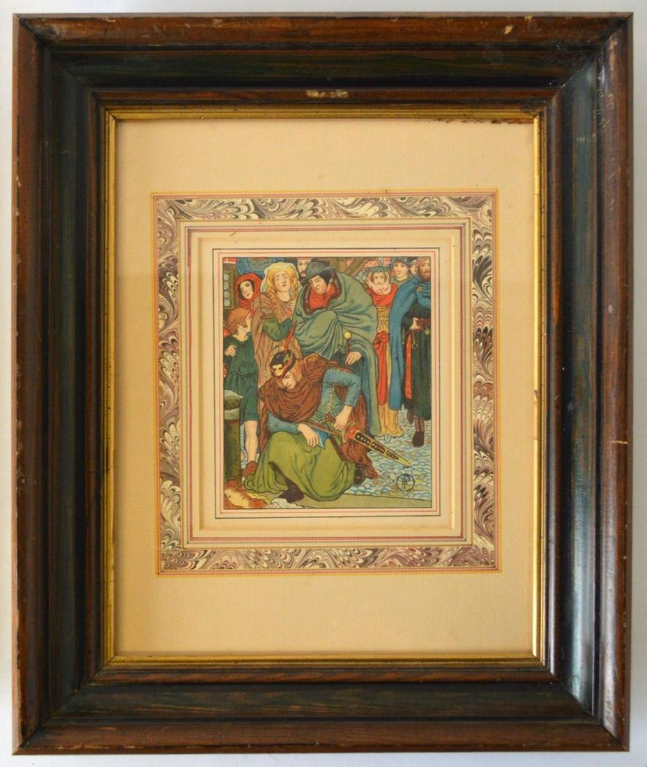 HOWARD PYLE AMERICAN 1853-1911, CHROMOLITHOGRAPH (1 of 8)