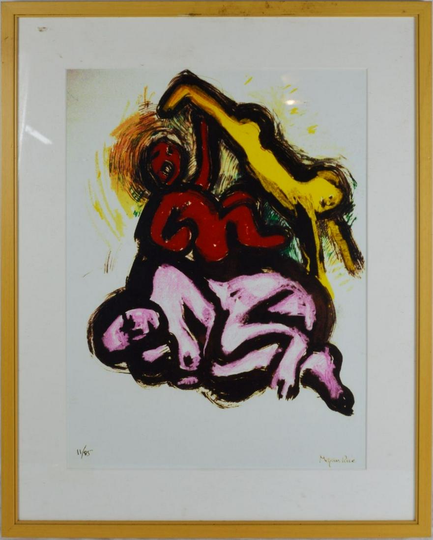 MODERNIST PHOTOGRAPHIC PRINT SIGNED: Megan Rice, (US B. 1958) A print work produced on glossy photographic paper and framed, under glass. M. Rice presented at Yellow Bird Gallery in 2005 and this work may have been part of the promotiona