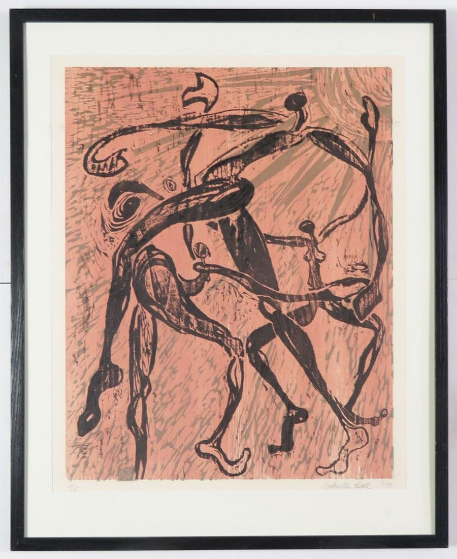 MODERN ABSTRACT LITHOGRAPH SIGNED (1 of 6)