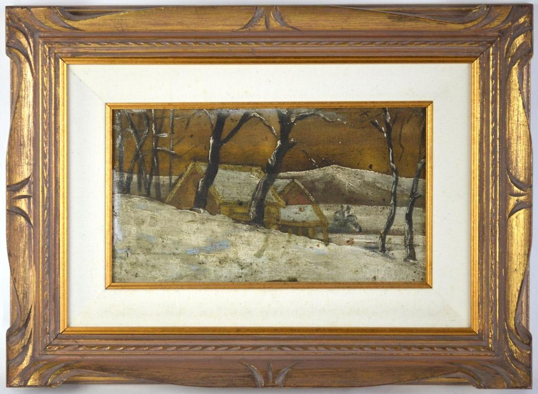 ITALIAN SCHOOL SNOWY LANDSCAPE PAINTING (1 of 6)