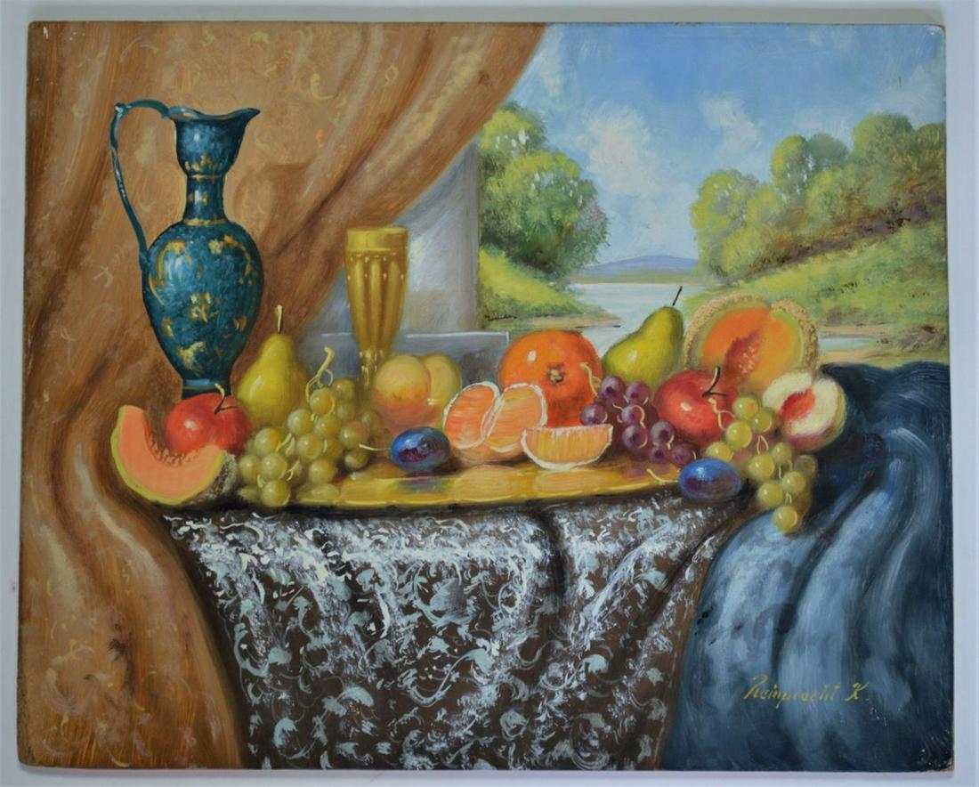 OLD MASTER STYLE STILL LIFE PAINTING SIGNED (1 of 5)