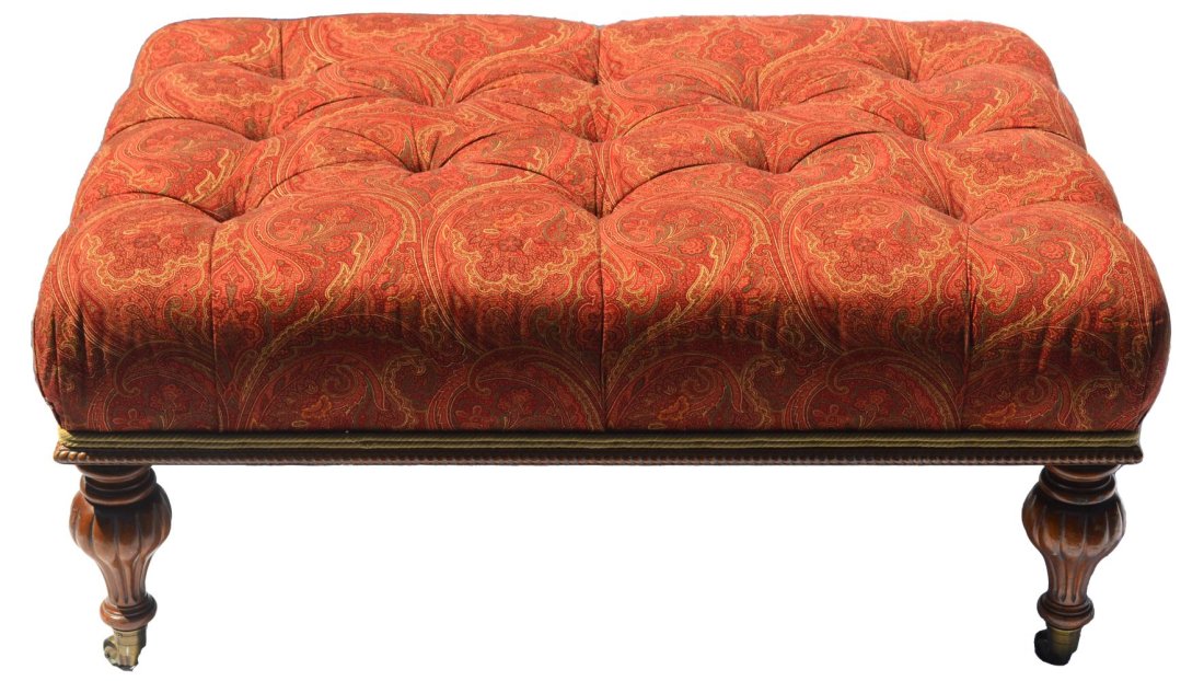 PAISLEY TUFTED UPHOLSTERED OTTOMAN (1 of 8)