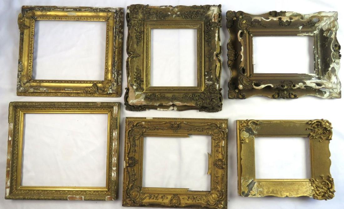 LOT OF 6 ANTIQUE PAINTING FRAMES (1 of 10)