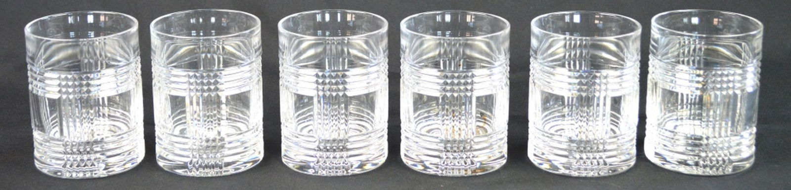SET 6 RALPH LAUREN GLEN PLAID CUT CRYSTAL GLASSES (1 of 7)