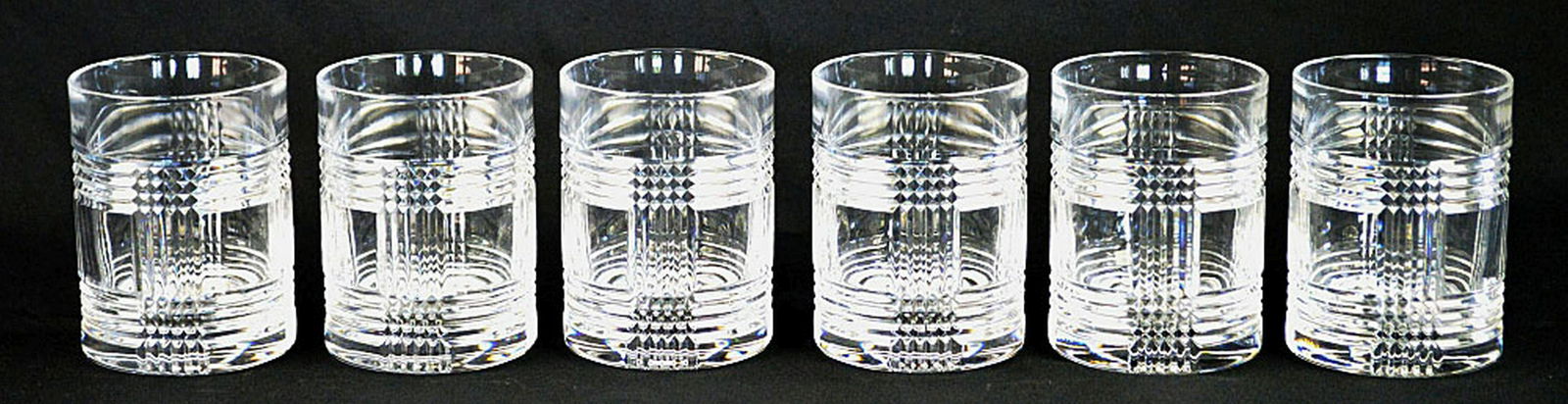 SET 6 RALPH LAUREN GLEN PLAID CUT CRYSTAL GLASSES (1 of 8)