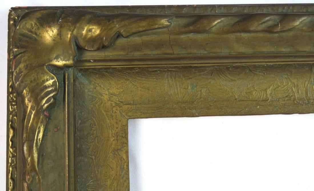 ART NOUVEAU ANTIQUE GILT PAINTING FRAME: A good art nouveau era antique painting frame. Good patinated gilt finish. Measures: 28" x 36" Rabbet: 20" x 28"