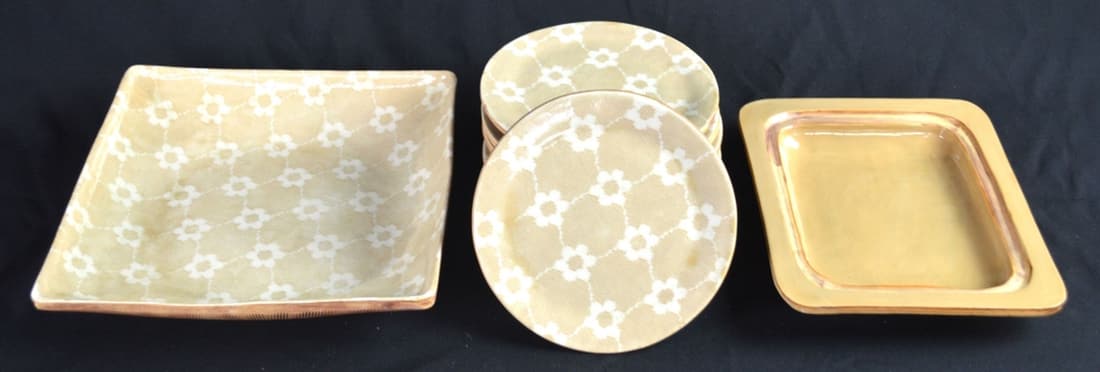 10 PIECES ELLEN EVANS ART POTTERY SIGNED (1 of 12)