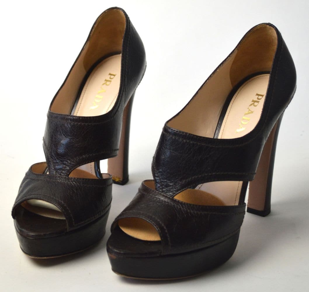 PRADA VITELLO HIGH HEEL WOMENS SHOES ORIGINAL BOX (1 of 7)