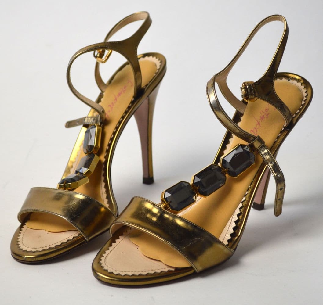 PRADA CAPRETTO LAME HIGH HEEL SHOES ORIGINAL BOX (1 of 7)