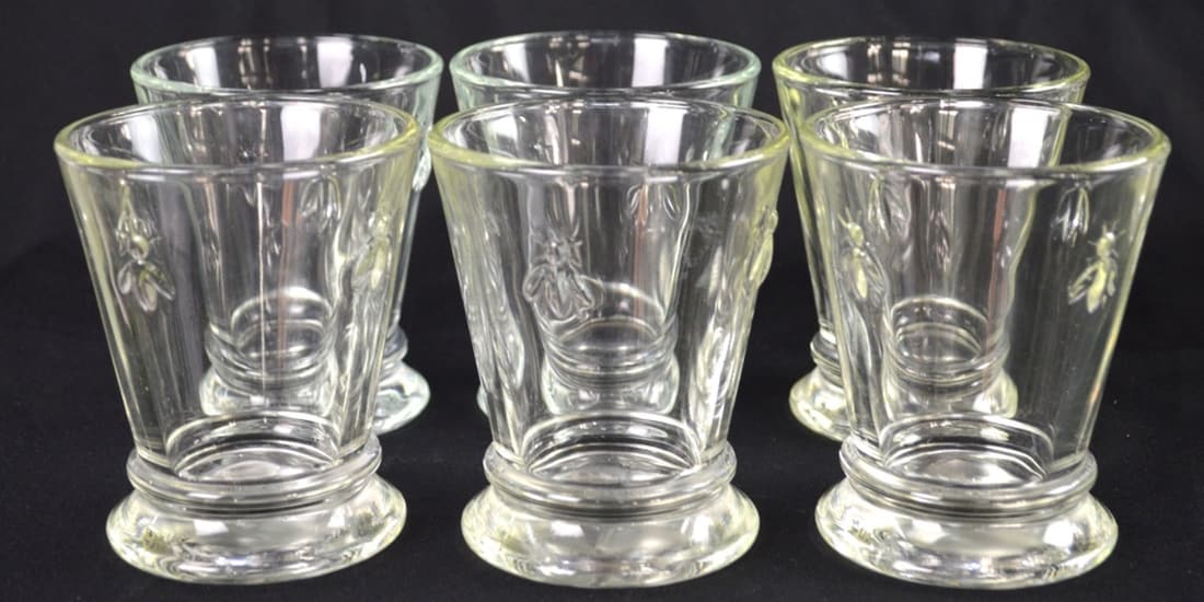 6 PC LA ROCHERE BEE GLASSES SET PARIS MUSEES (1 of 4)