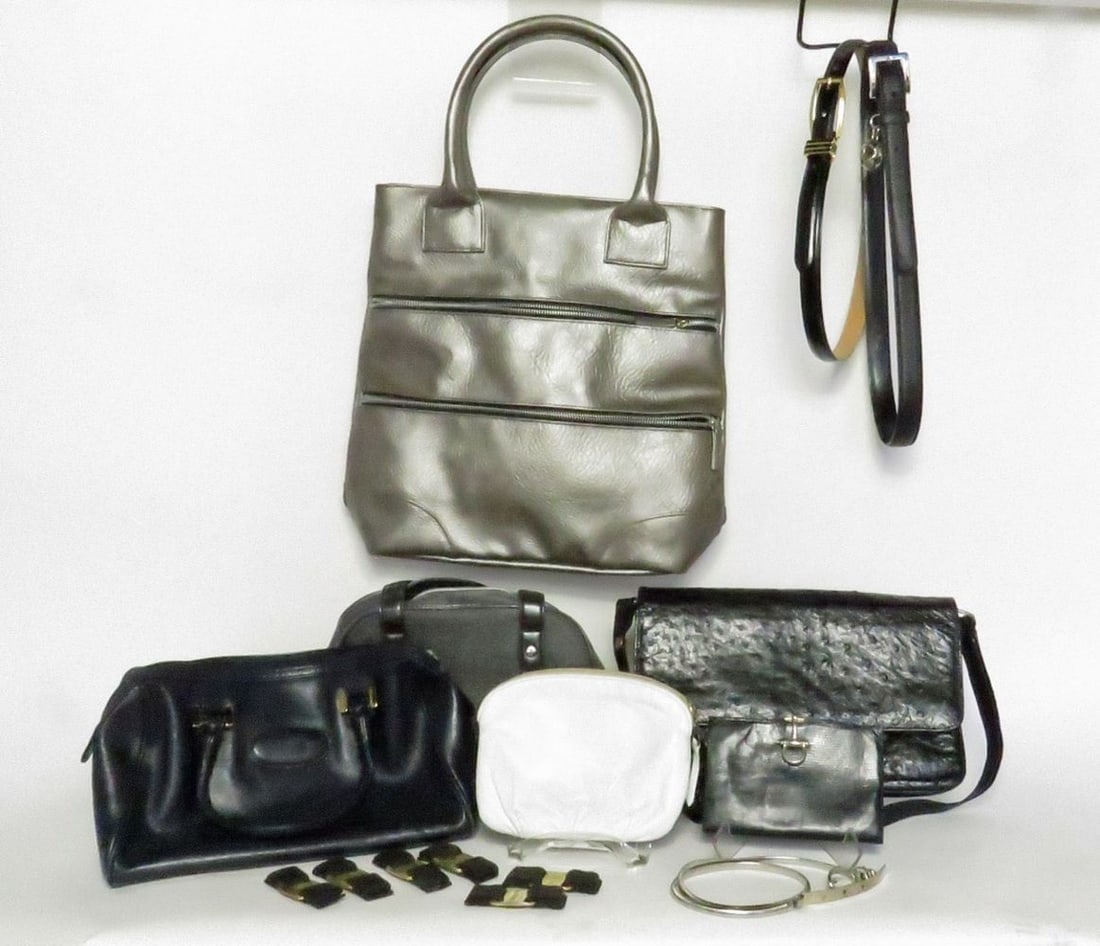 LOT VINTAGE EVENING CLUTCHES BAGS BELTS (1 of 20)