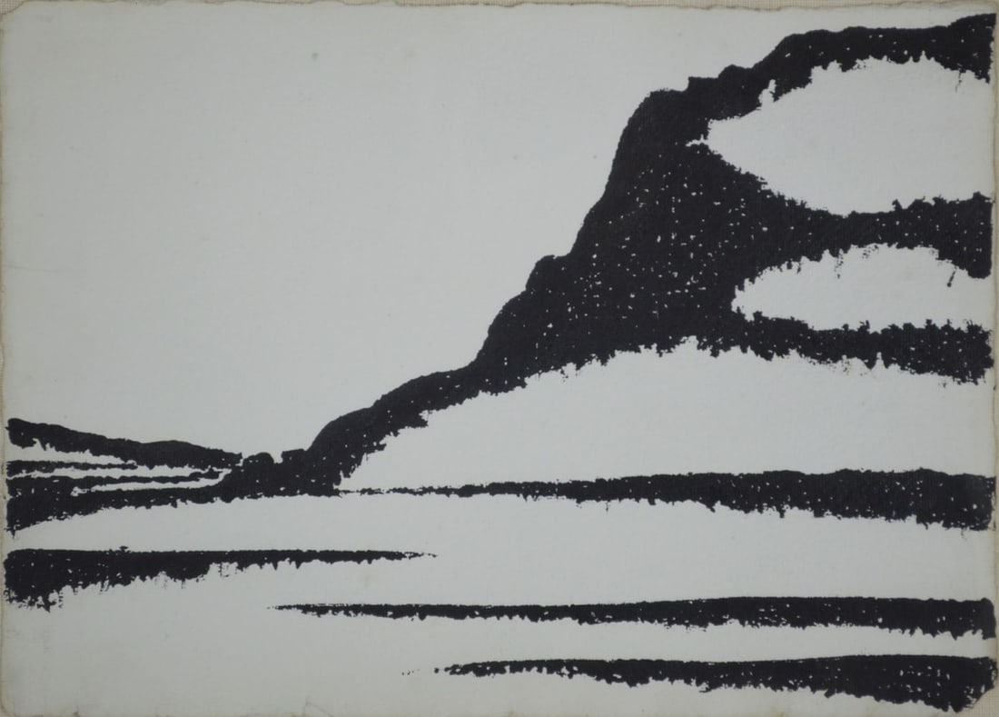 MICHAEL LEKAKIS BLACK ON WHITE  ABSTRACT PAINTING (1 of 7)