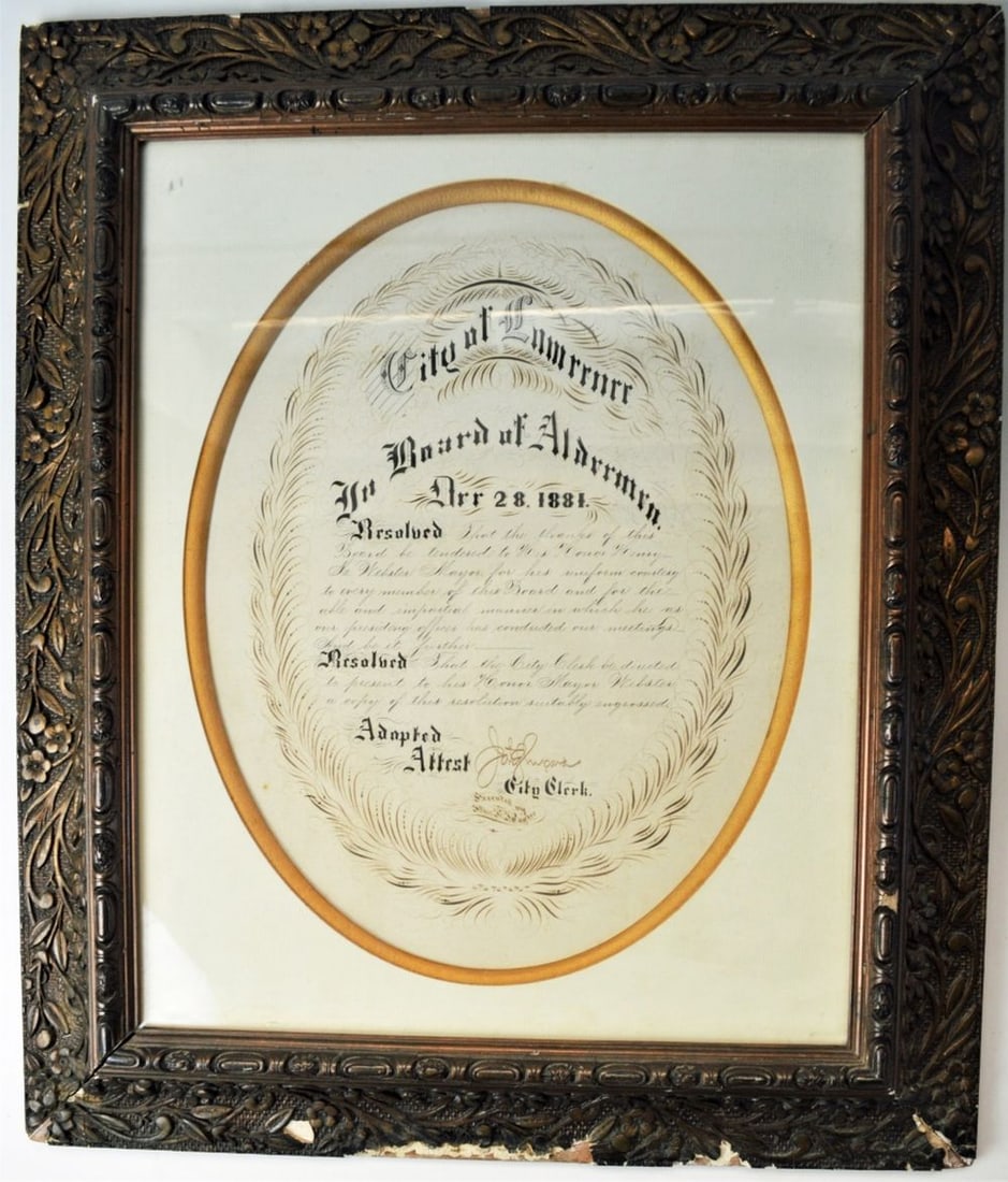 ANTIQUE HISTORIC DOCUMENT IN BRONZE GILT FRAME (1 of 8)