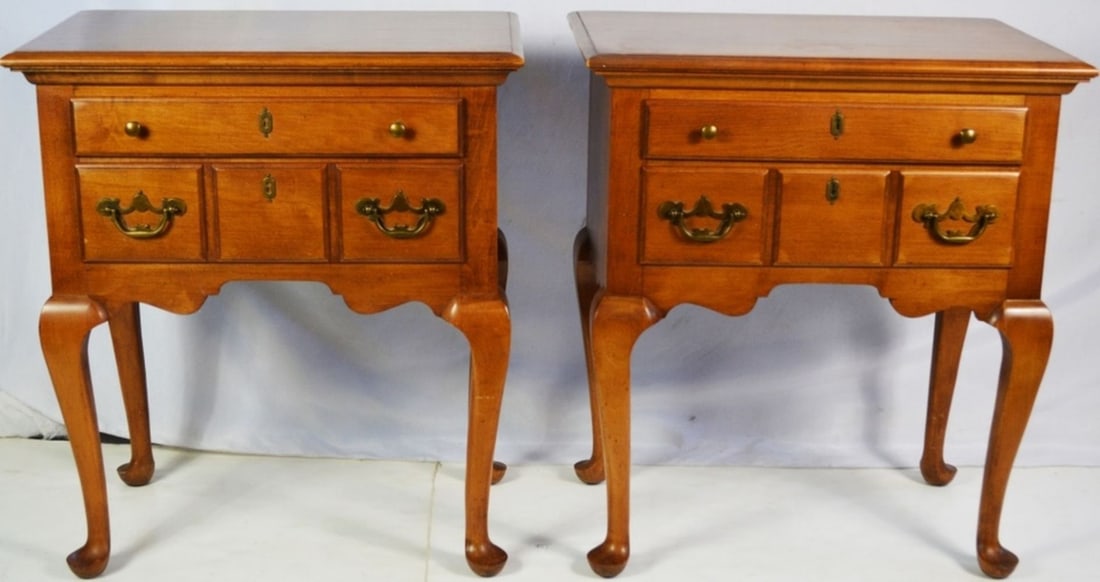 PAIR QUEEN ANNE STYLE SIDE TABLES (1 of 9)