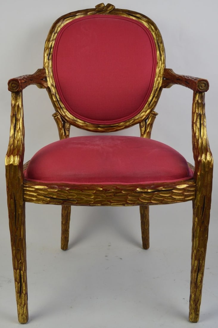 FINE CARVED & GILT FRENCH REGENCY STYLE  ARM CHAIR (1 of 8)