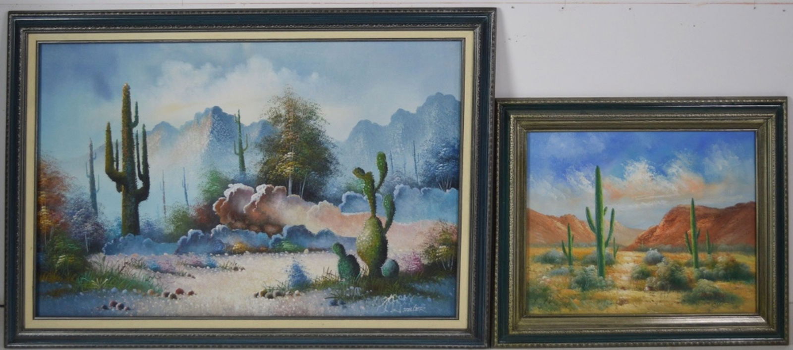 2 WESTERN LANDSCAPE PAINTINGS SIGNED (1 of 8)