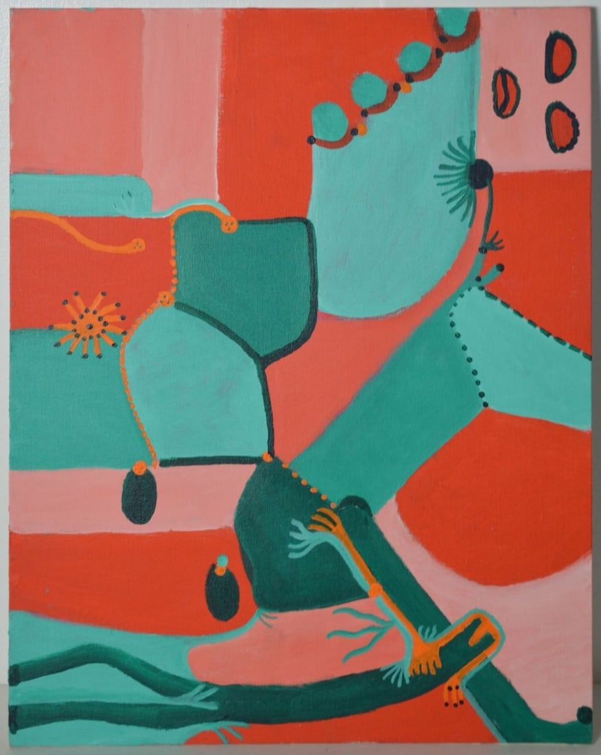 LOUISE ABRAMS ABSTRACT PAINTING SIGNED (1 of 4)