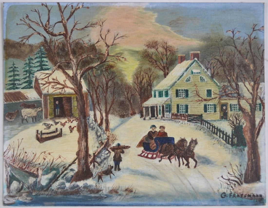 2 NEW ENGLAND PRIMITIVE PAINTINGS (1 of 15)