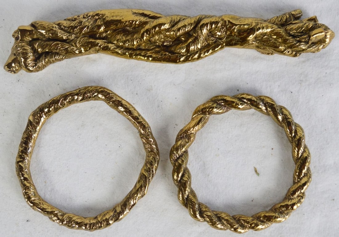 CAST ABSTRACT BRONZE SCULPTURE GROUP (1 of 6)