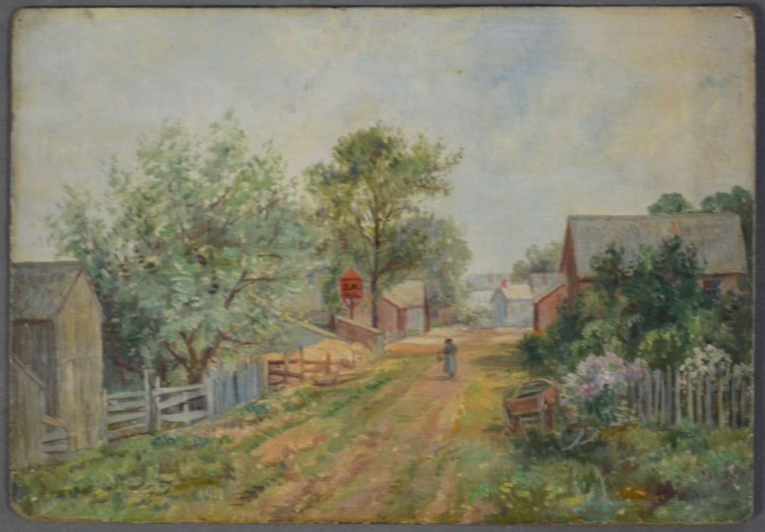 AMERICAN SCHOOL IMPRESSIONIST PAINTING SIGNED (1 of 4)