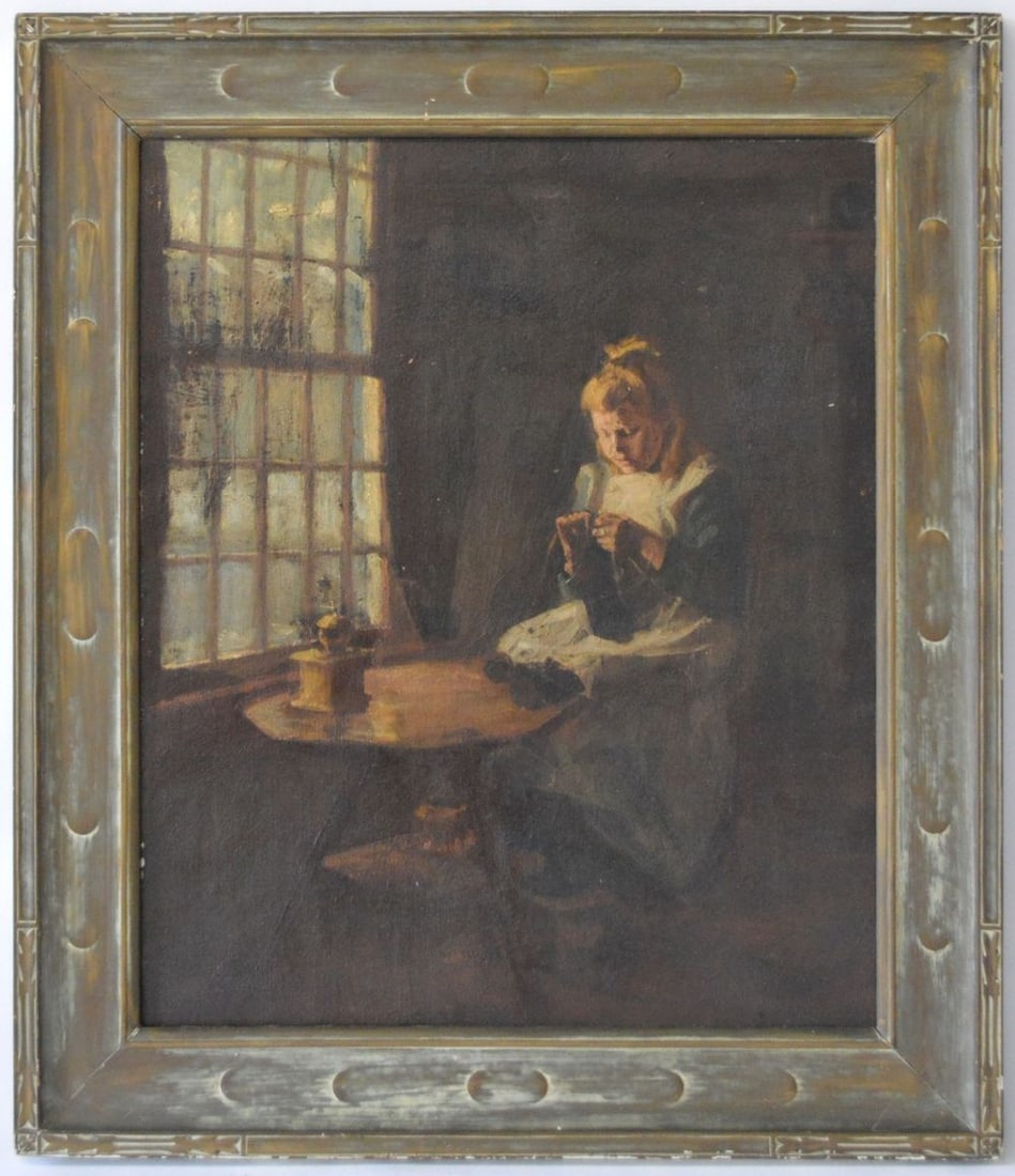 FINE AMERICAN IMPRESSIONIST PAINTING SIGNED (1 of 6)