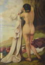 AUSTRIAN SCHOOL NUDE PAINTING SIGNED