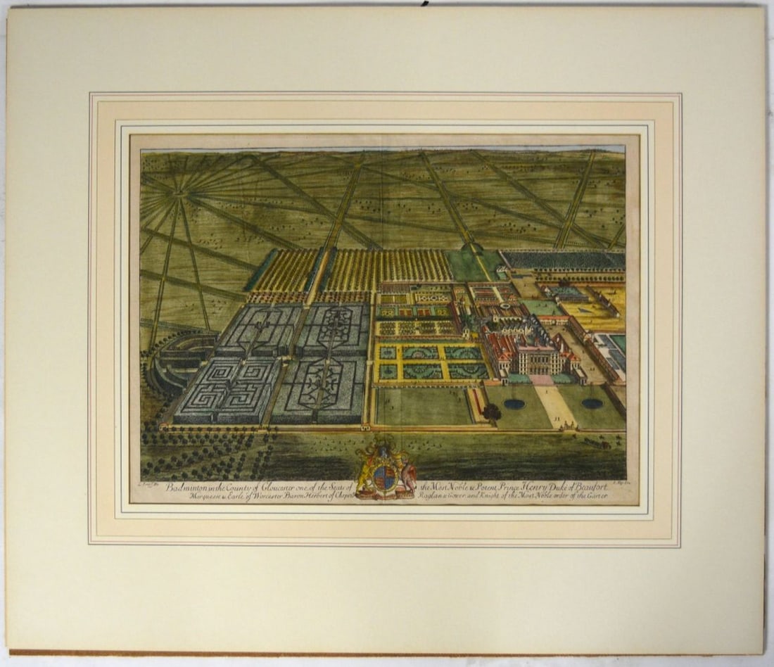 JAN KIP 18TH C ENGRAVING OF BADMINTON GLOUCESTER (1 of 8)