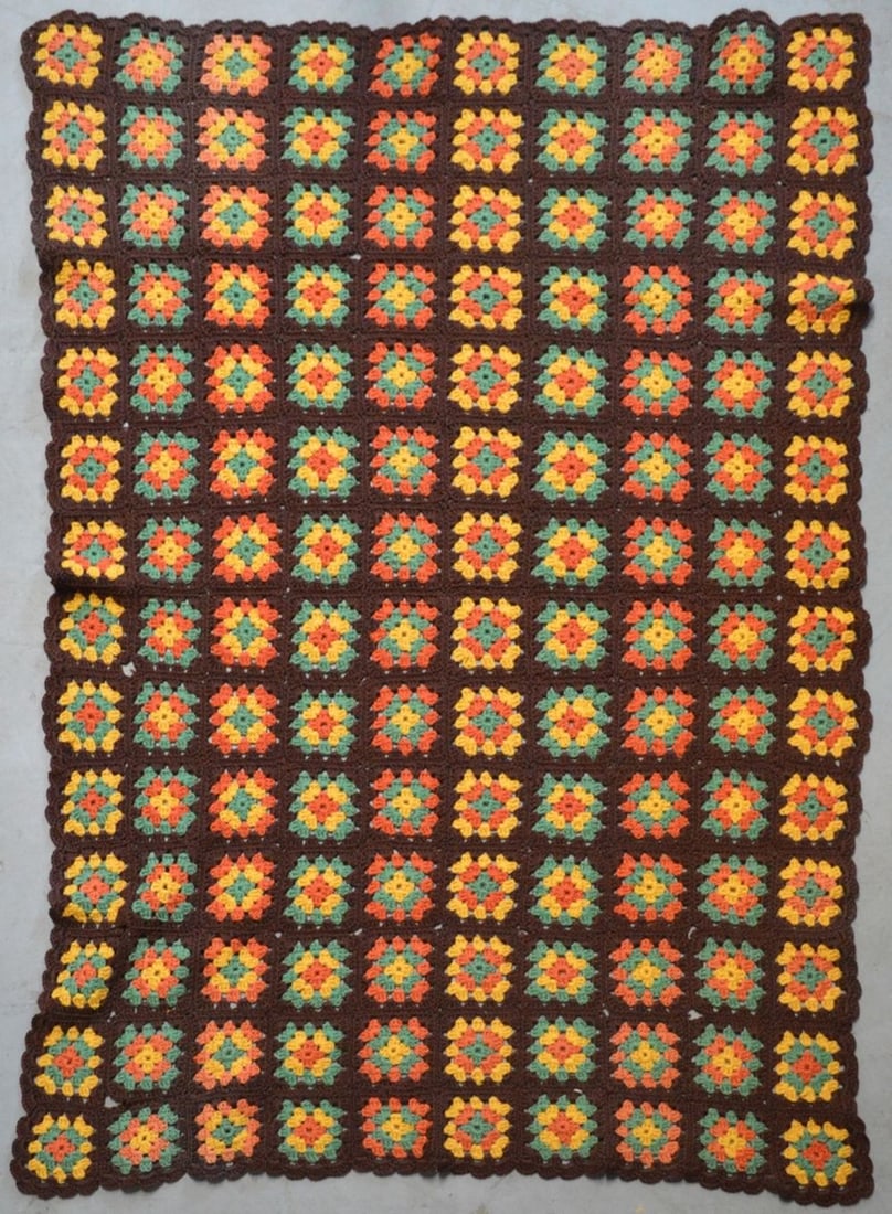 VINTAGE FOLK ART WOVEN / KNIT BLANKET (1 of 4)