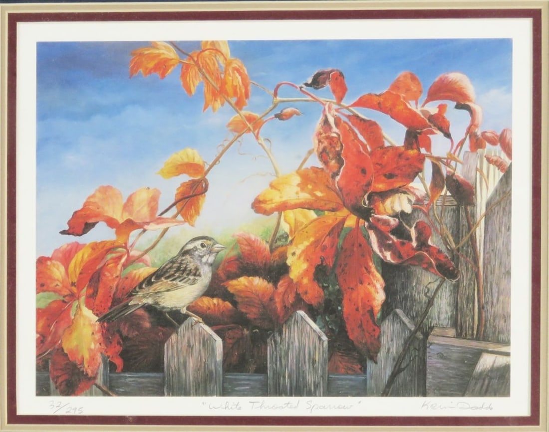 CONTEMPORARY FALL LITHOGRAPH SIGNED GALLERY LABEL (1 of 8)