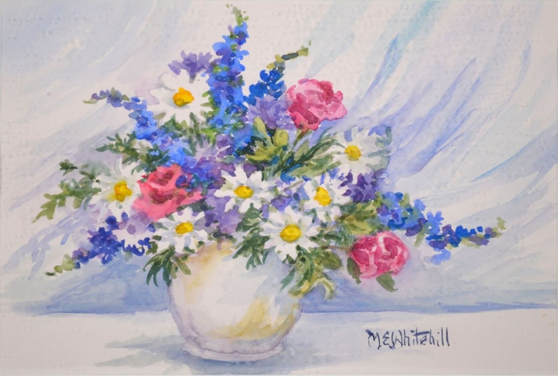 FLORAL STILL LIFE PAINTING SIGNED (1 of 5)