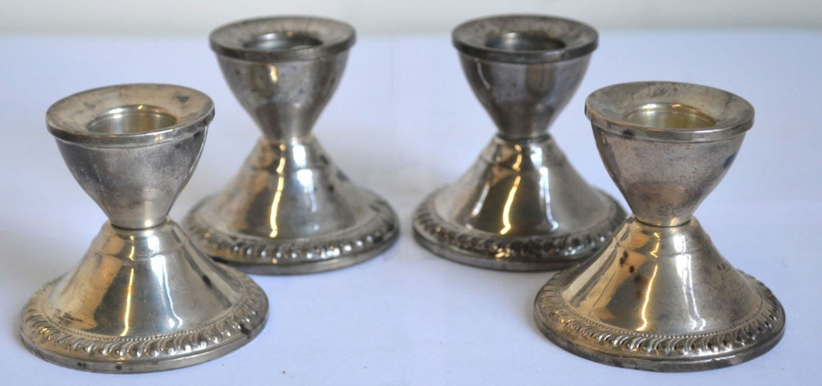 STERLING SILVER SHORT CANDLESTICKS (1 of 5)