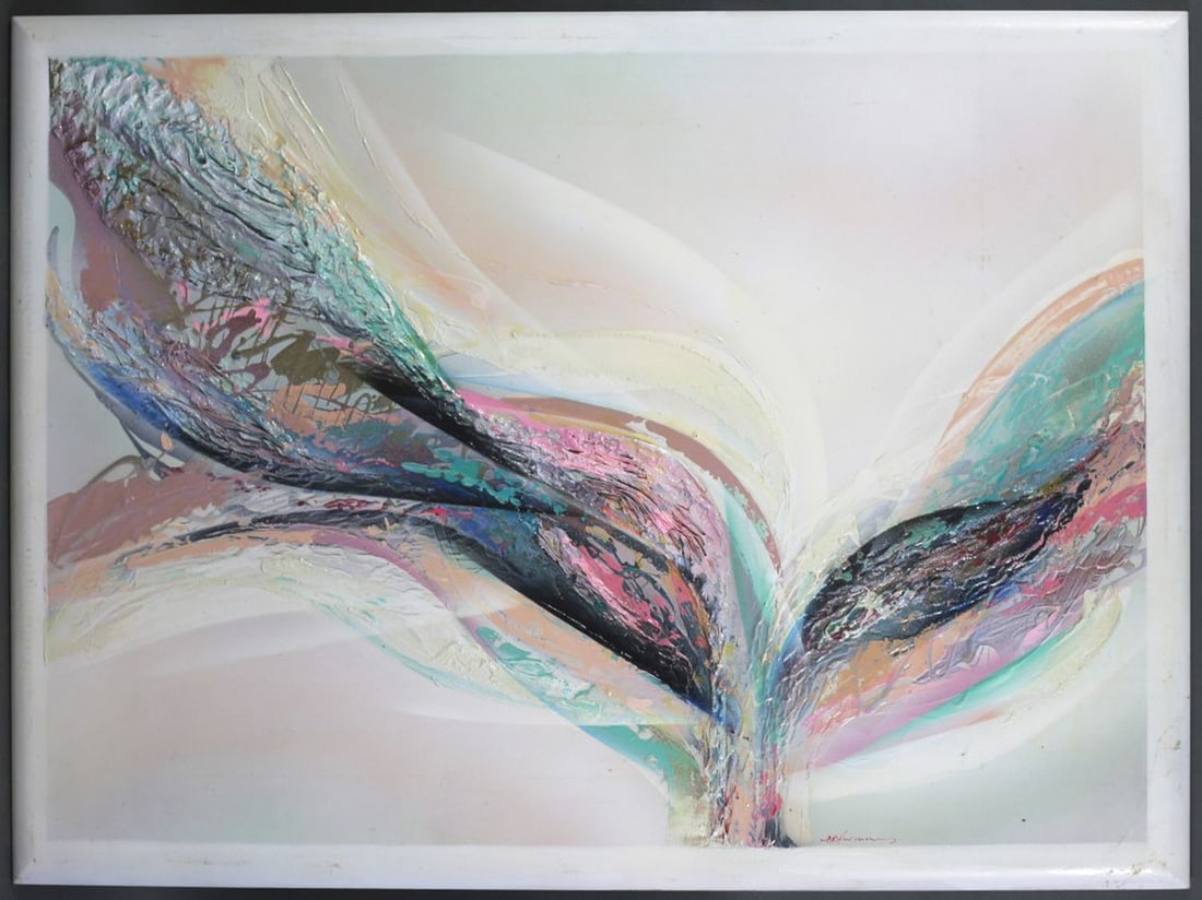 MODERN ABSTRACT SIGNED PAINTING IMPASTO (1 of 4)