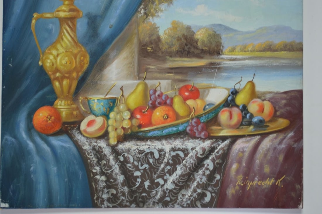 OLD MASTER STYLE STILL LIFE PAINTING SIGNED (1 of 6)
