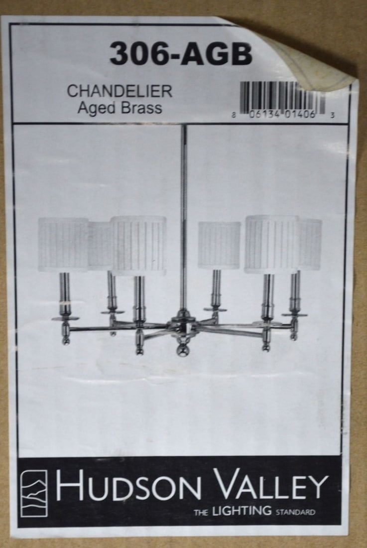 HUDSON VALLEY LIGHTING BRASS CHANDELIER NEW IN BOX (1 of 3)