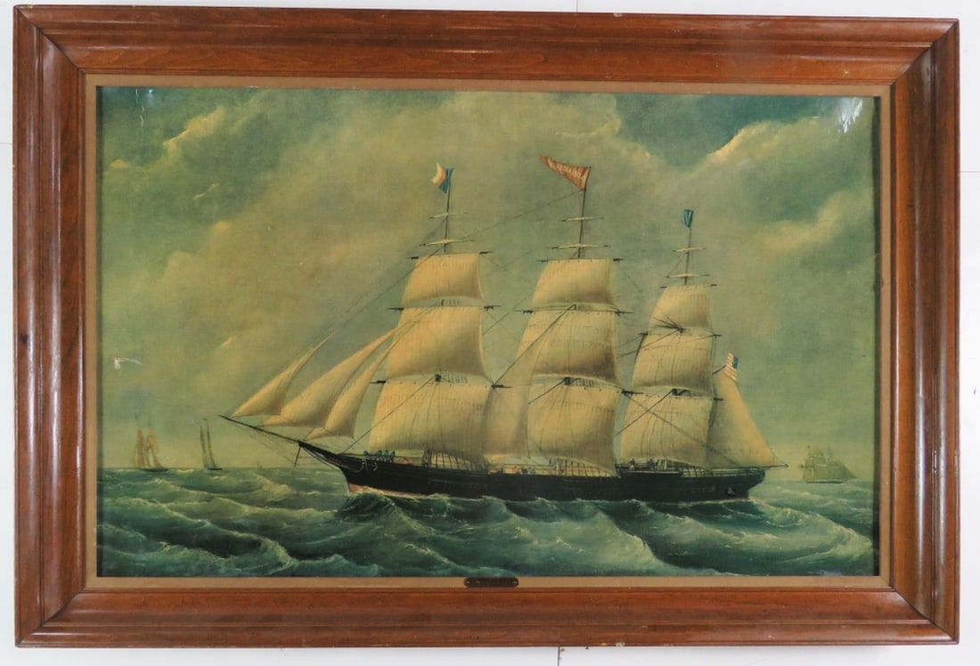 LOT 2 VINTAGE SAILING SHIP PRINTS FRAMED (1 of 11)