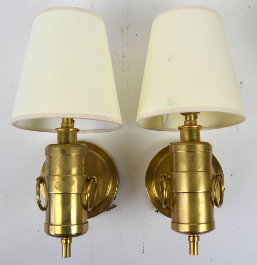 THOMAS O'BRIEN VISUAL COMFORT 2 BRASS WALL SCONCE (1 of 7)