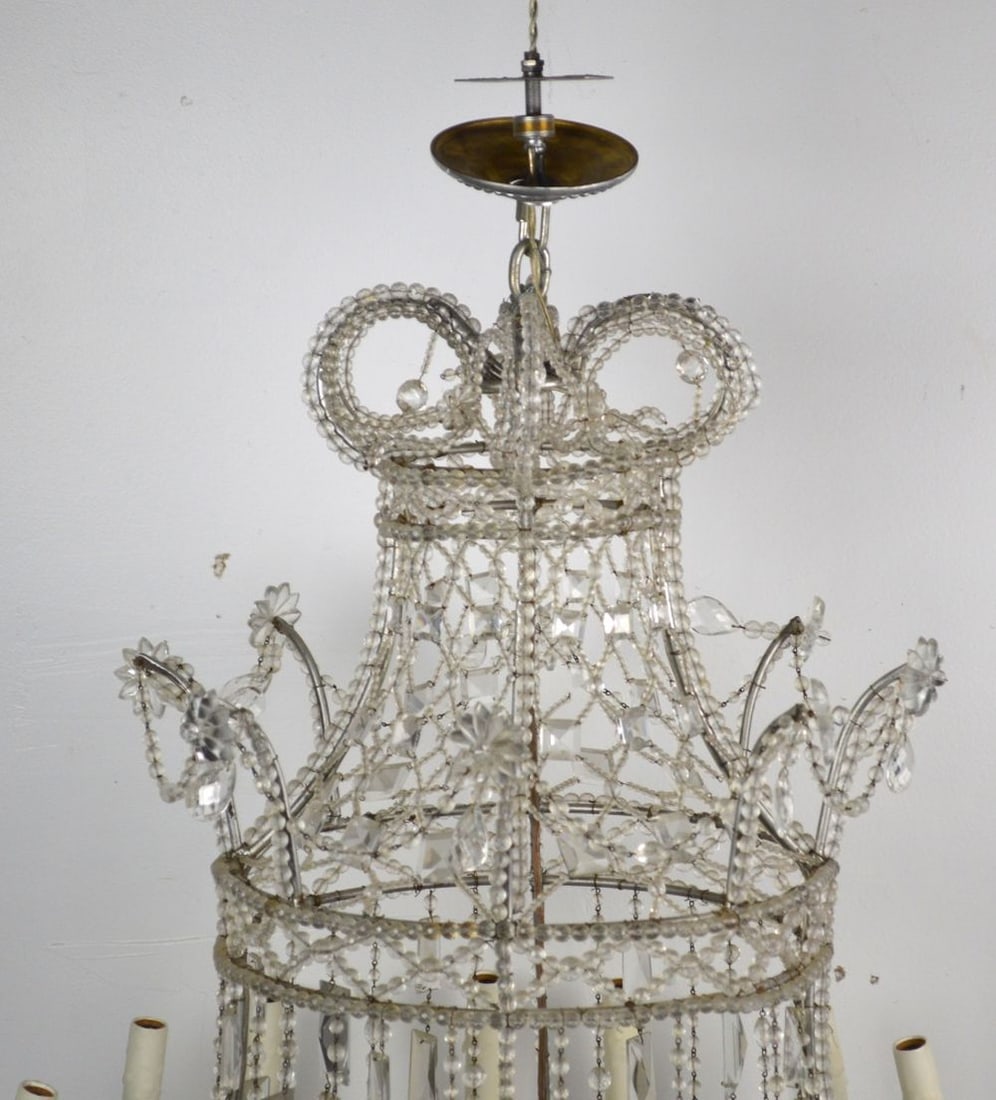 RETRO HOLLYWOOD REGENCY CRYSTAL CHANDELIER (1 of 13)