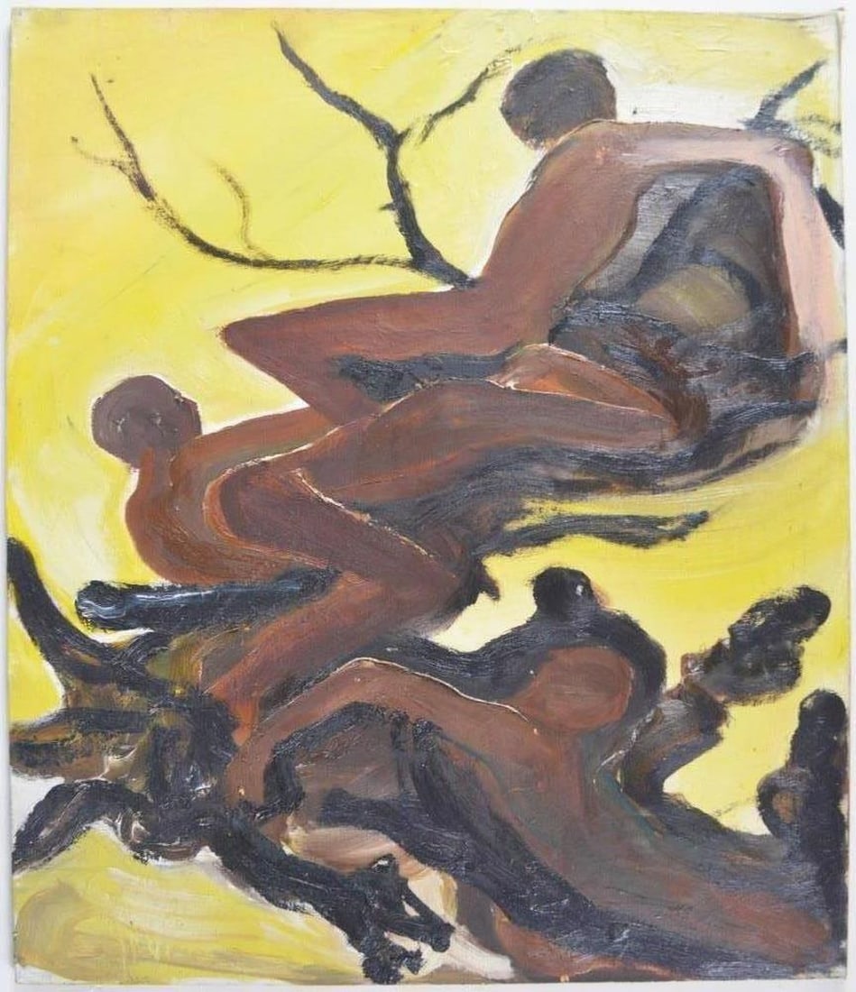 DOUBLE SIDED MODERN ABSTRACT PAINTING (1 of 2)