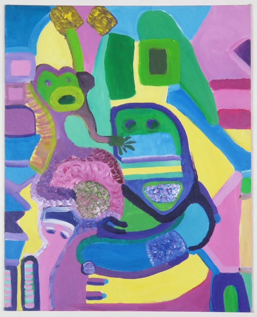 MODERN ABSTRACT LOUISE ABRAMS PAINTING SIGNED (1 of 5)