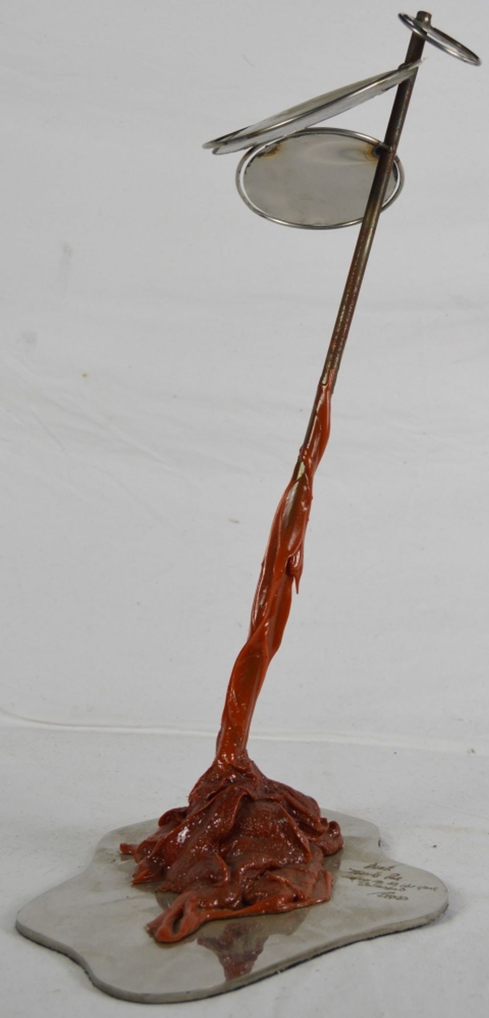 MODERN ABSTRACT METAL POLYMER SCULPTURE SIGNED (1 of 8)