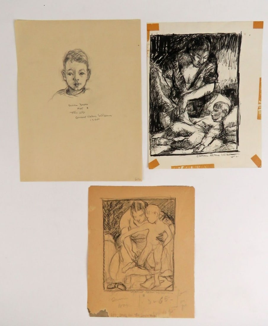 LAWRENCE WILBUR 3 DRAWINGS SIGNED (1 of 10)